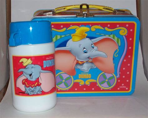 dumbo metal lunch box|Walt Disney’s Dumbo Metal Thermos Lunchbox From 1998 Vintage.